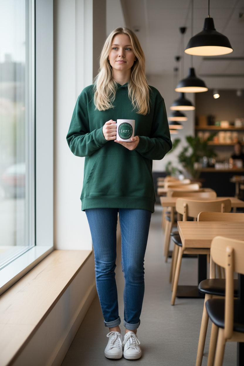 Mugg med grönt tryck